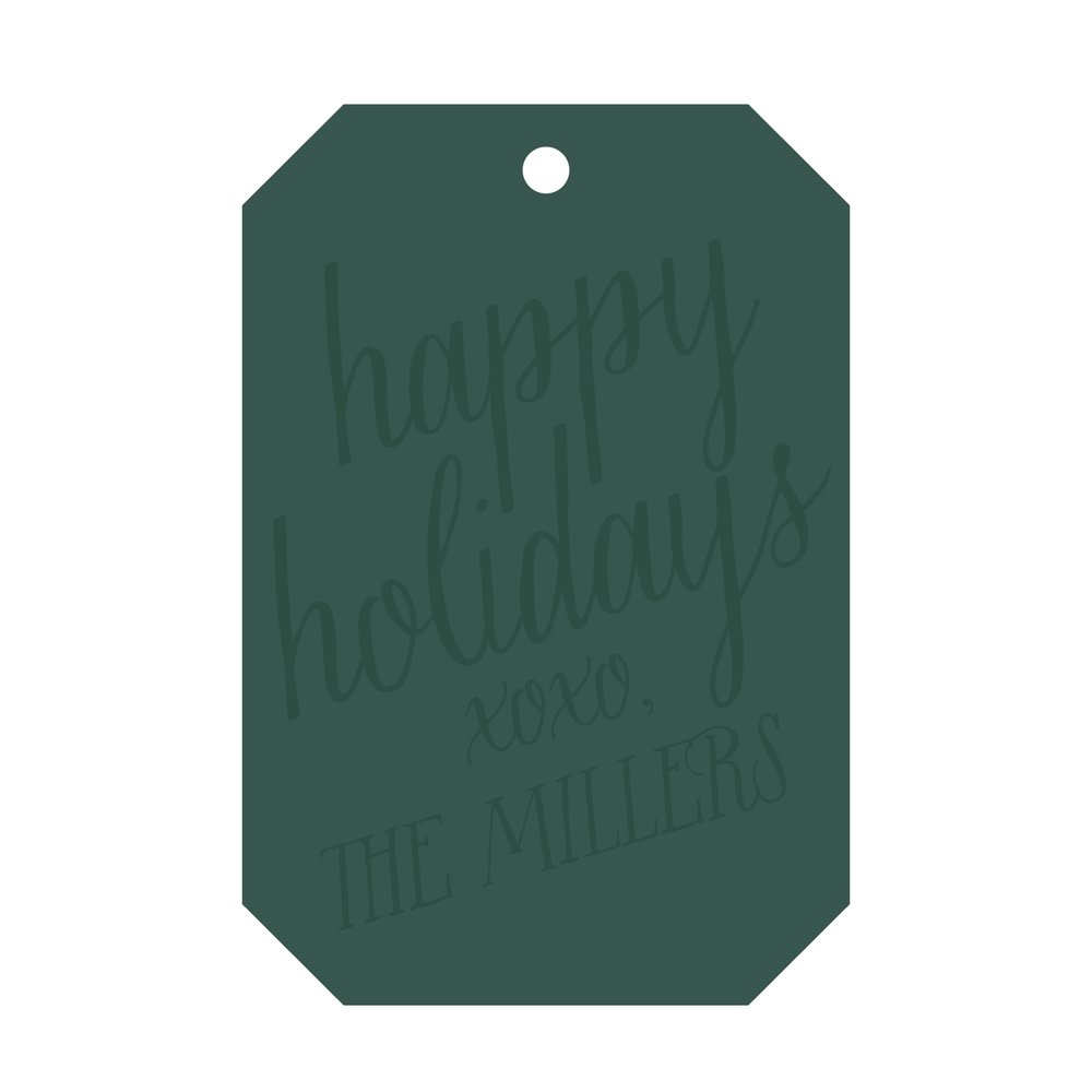 Happy Holidays Gift Tag -  T504 (with emboss)
