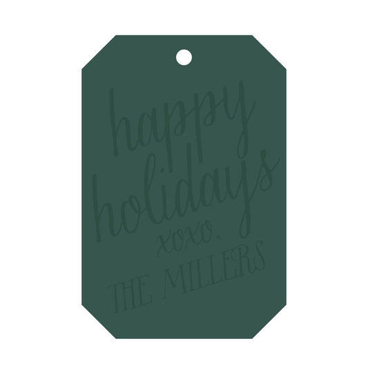 Happy Holidays Gift Tag -  T504 (with emboss)