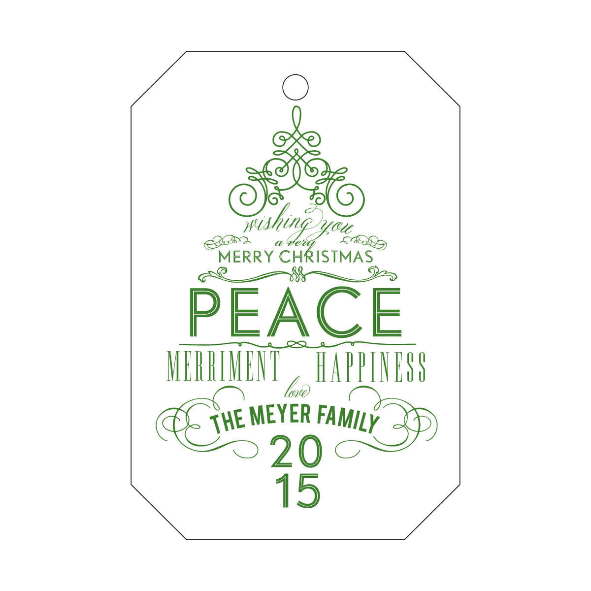 Peace Merriment Happiness GIft Tag T69
