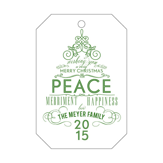 Peace Merriment Happiness GIft Tag T69