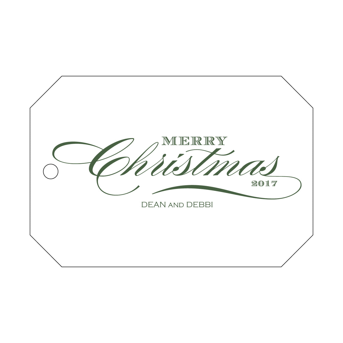 Merry Christmas Gem Gift Tag T70