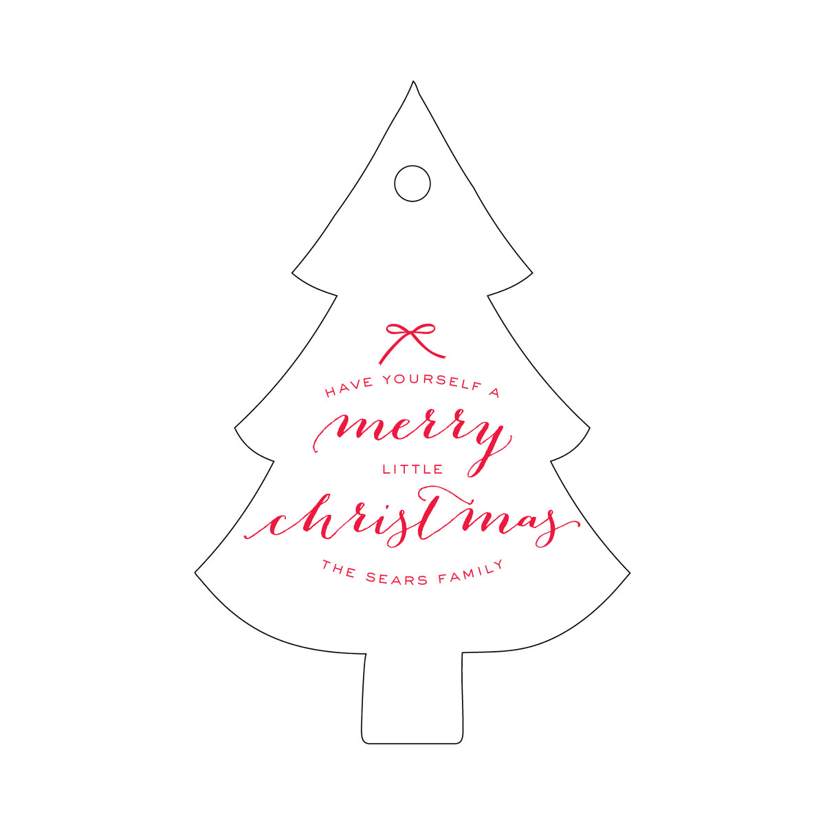 Have Yourself a Merry Little Christmas Tree Die Cut  Gift Tag T87