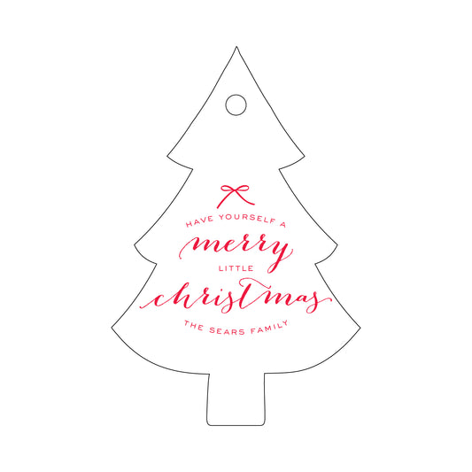 Have Yourself a Merry Little Christmas Tree Die Cut  Gift Tag T87