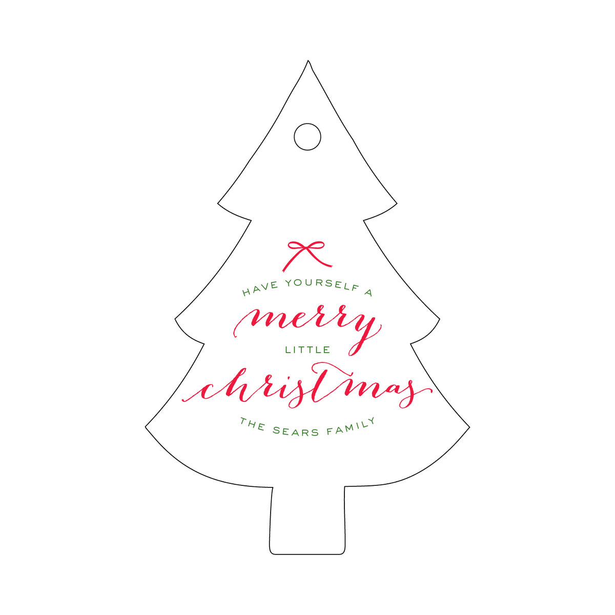 Have Yourself a Merry Little Christmas Tree Die Cut  Gift Tag T87
