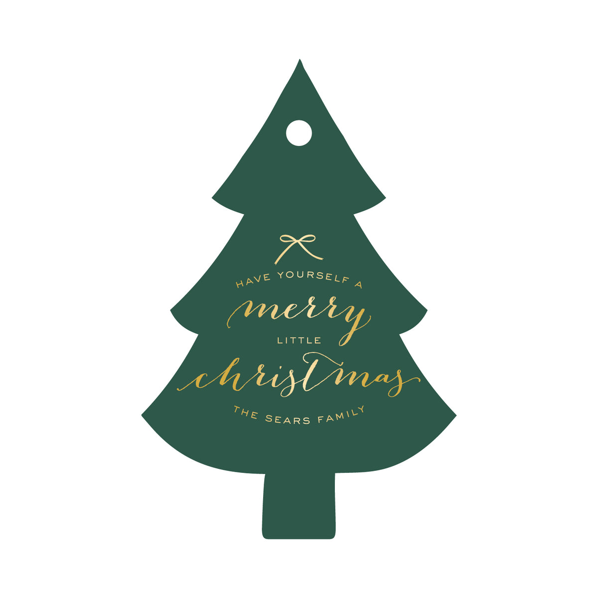 Have Yourself a Merry Little Christmas Tree Die Cut  Gift Tag T87