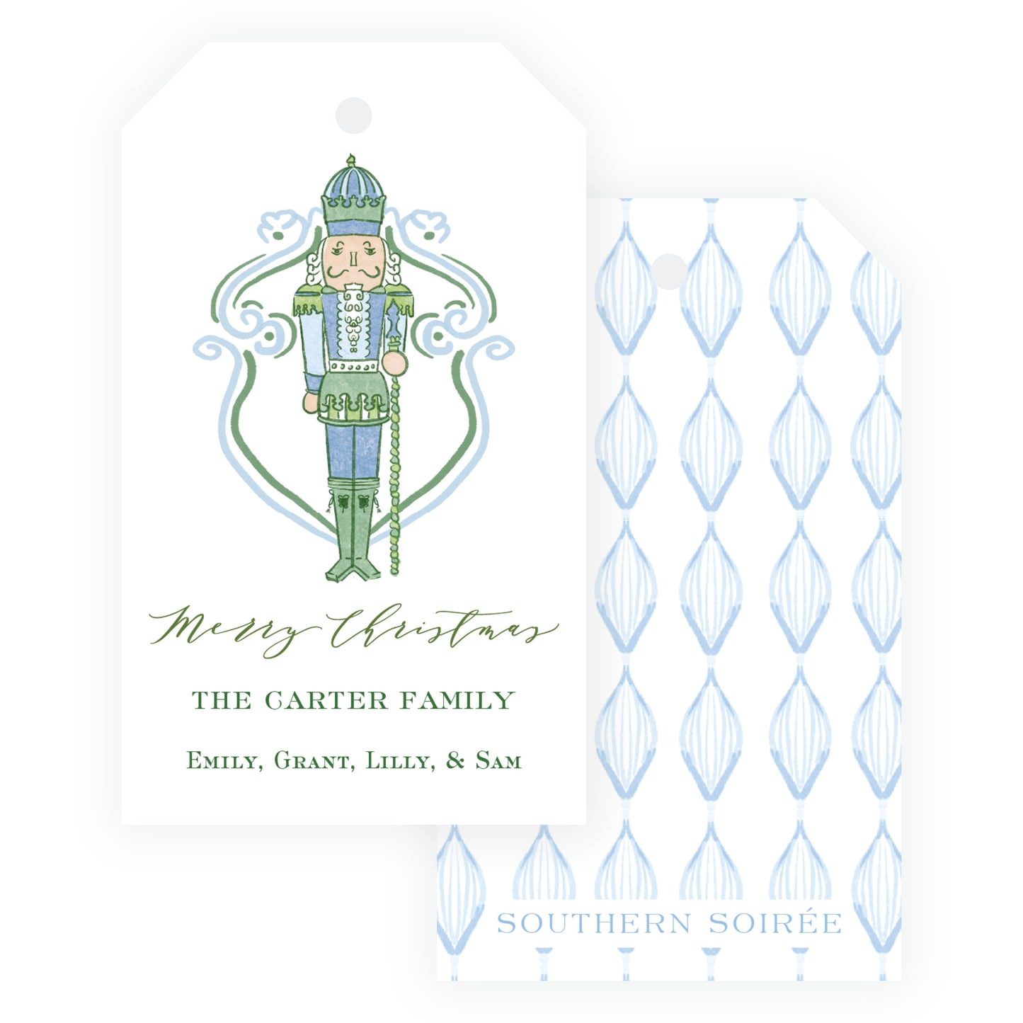Southern Nutcracker Blue & Green Gift Tag