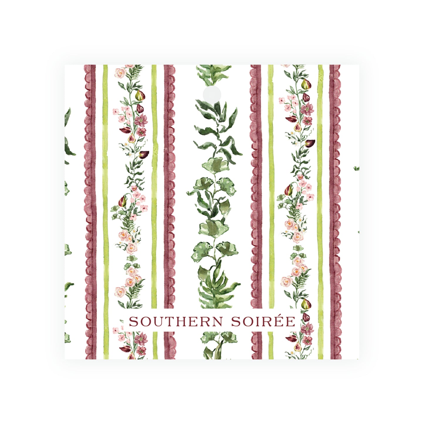 Figs & Floral Crest Square Gift Tag
