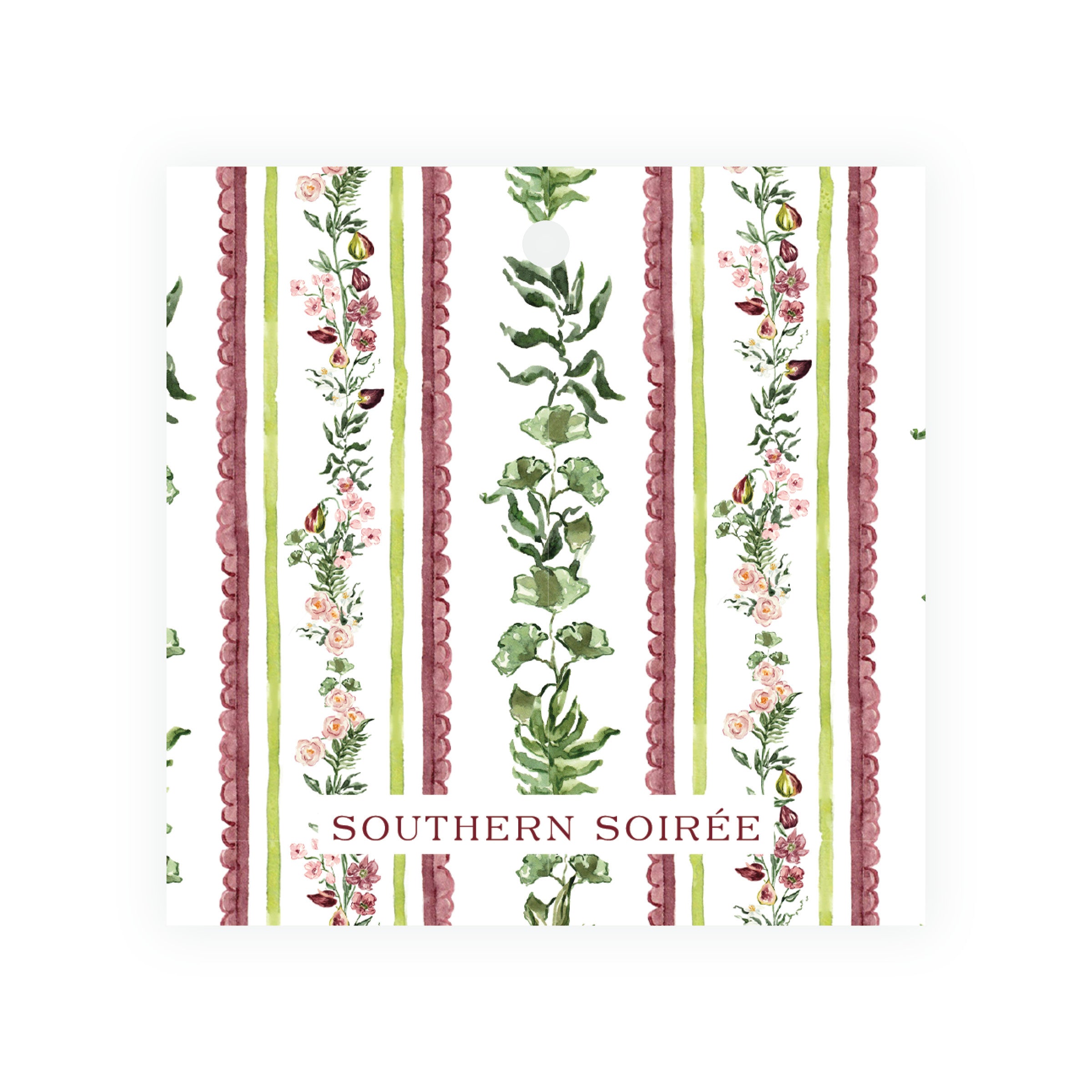 Figs & Floral Crest Square Gift Tag