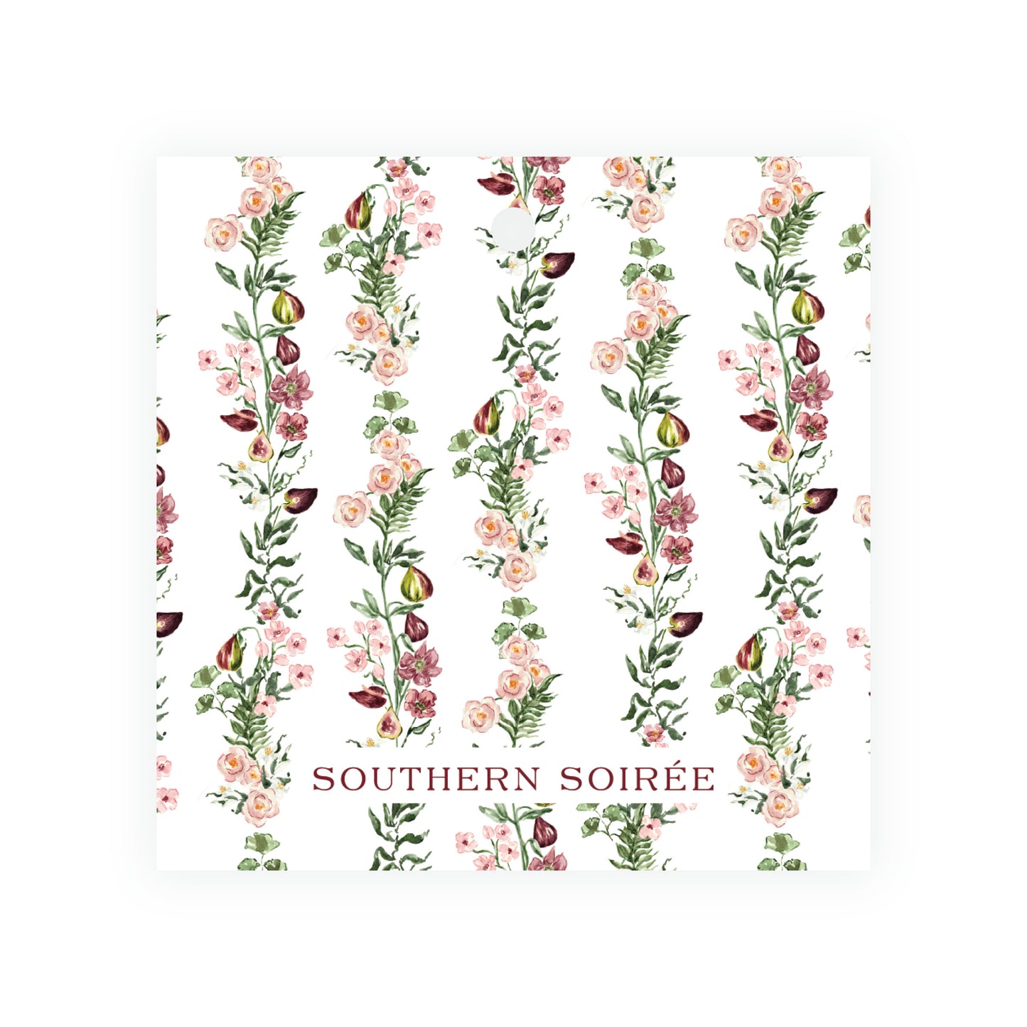 Figs & Floral Crest Square Gift Tag