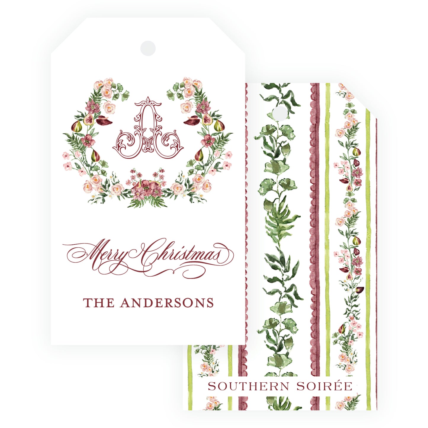 Fig and Floral Crest Gift Tag