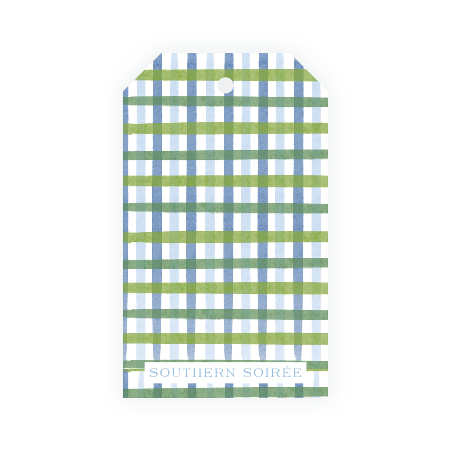 Southern Nutcracker Blue & Green Crest with Monogram Gift Tag