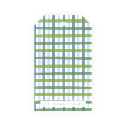 Southern Nutcracker Blue & Green Crest with Monogram Gift Tag