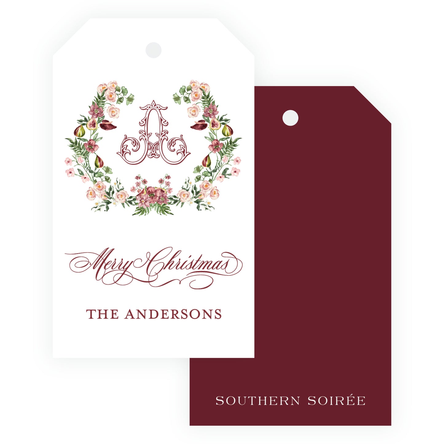 Fig and Floral Crest Gift Tag