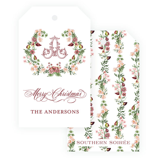 Fig and Floral Crest Gift Tag