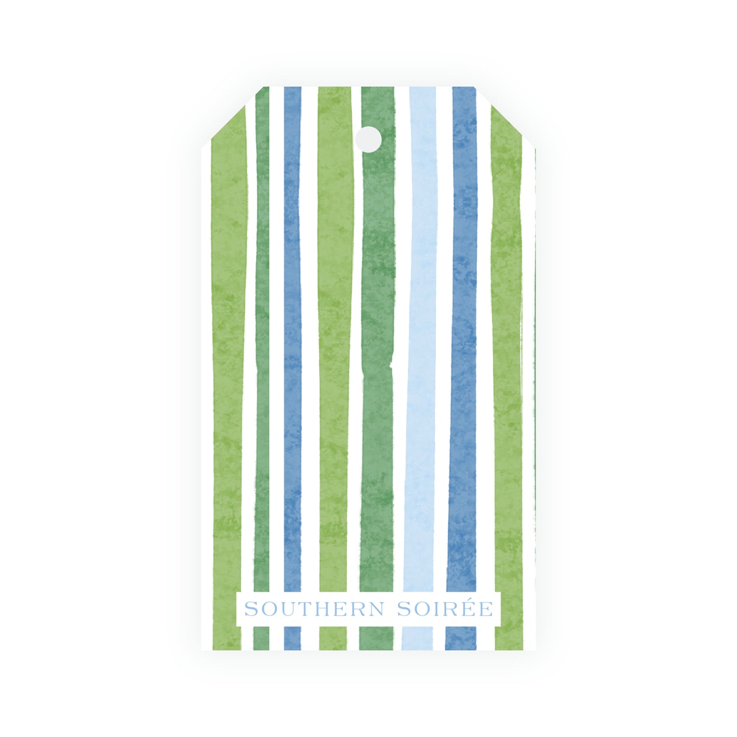 Southern Nutcracker Blue & Green Crest with Monogram Gift Tag