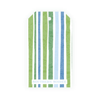 Southern Nutcracker Blue & Green Crest with Monogram Gift Tag