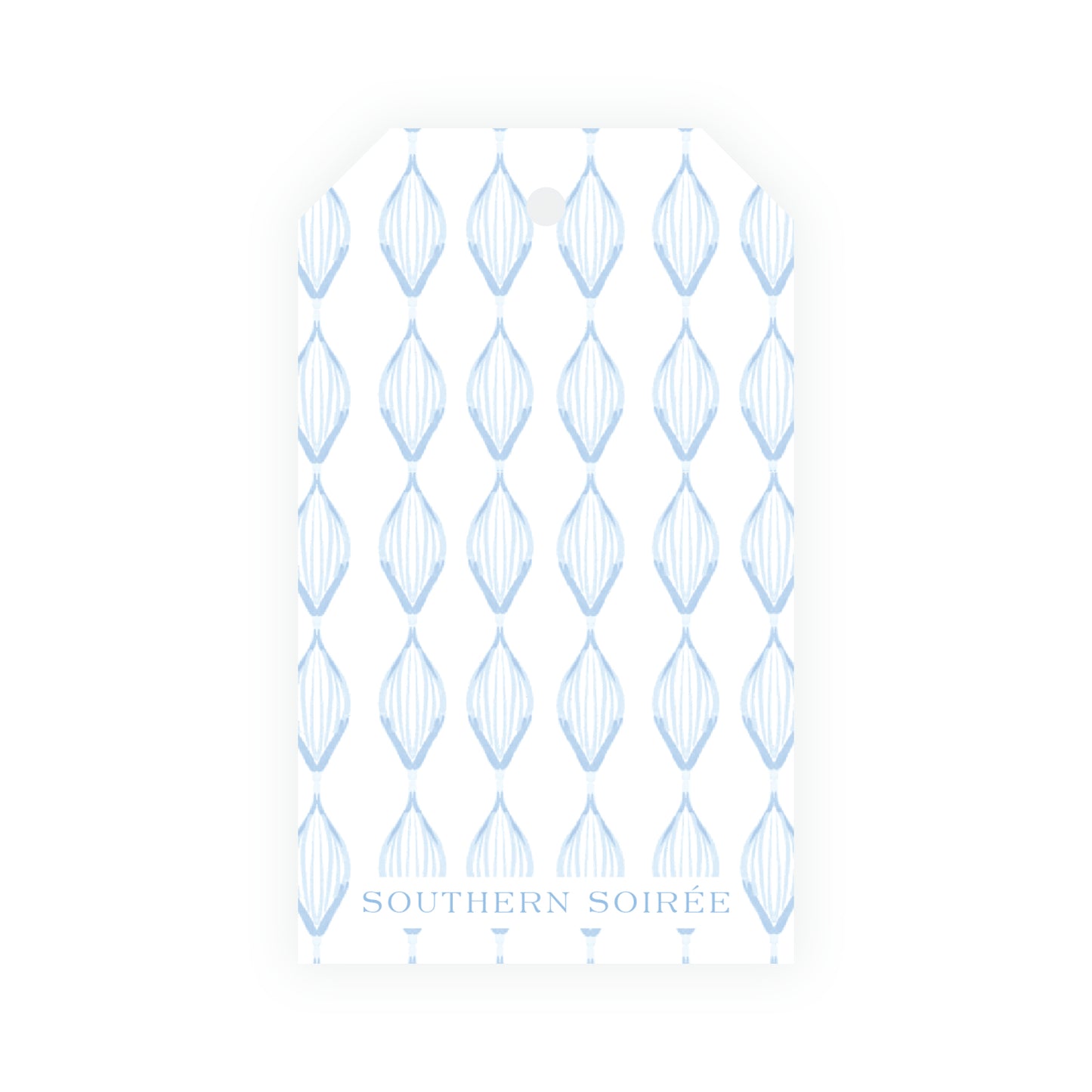 Southern Nutcracker Blue & Green Crest with Monogram Gift Tag