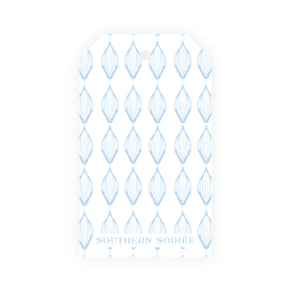 Southern Nutcracker Blue & Green Crest with Monogram Gift Tag