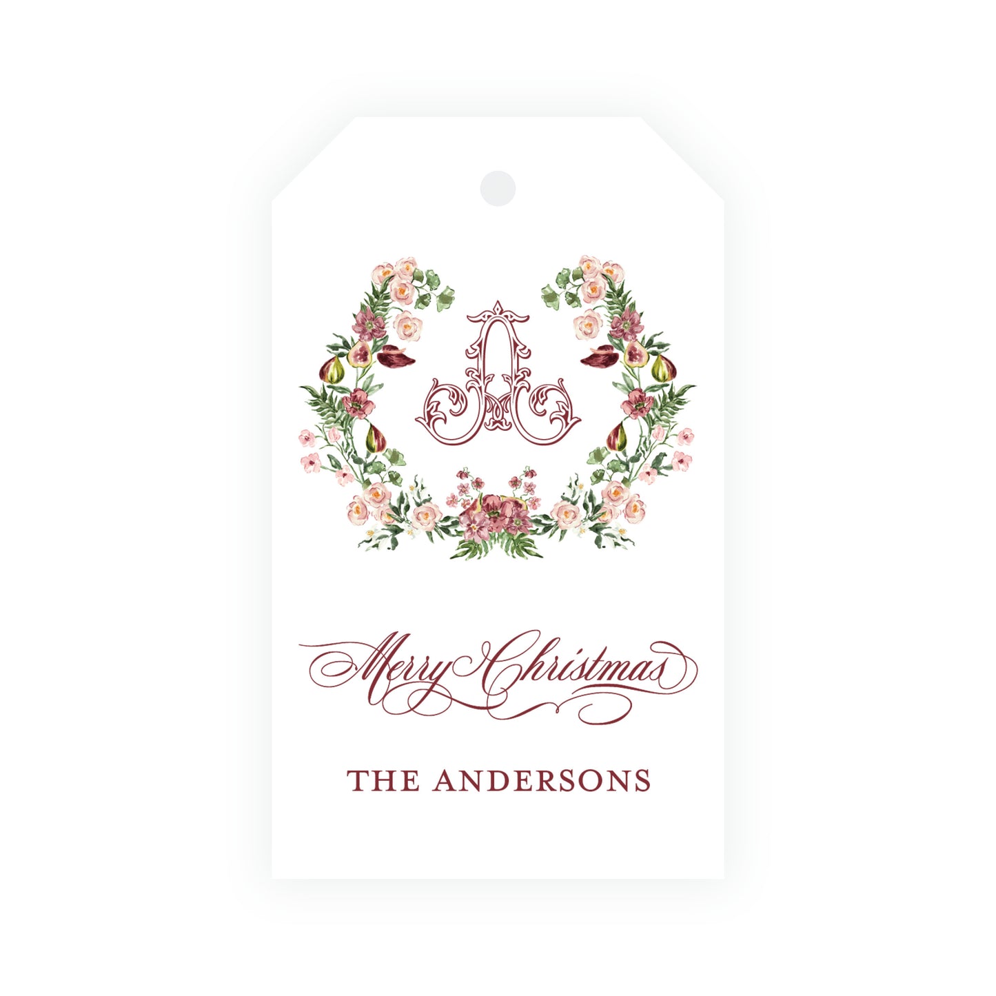 Fig and Floral Crest Gift Tag