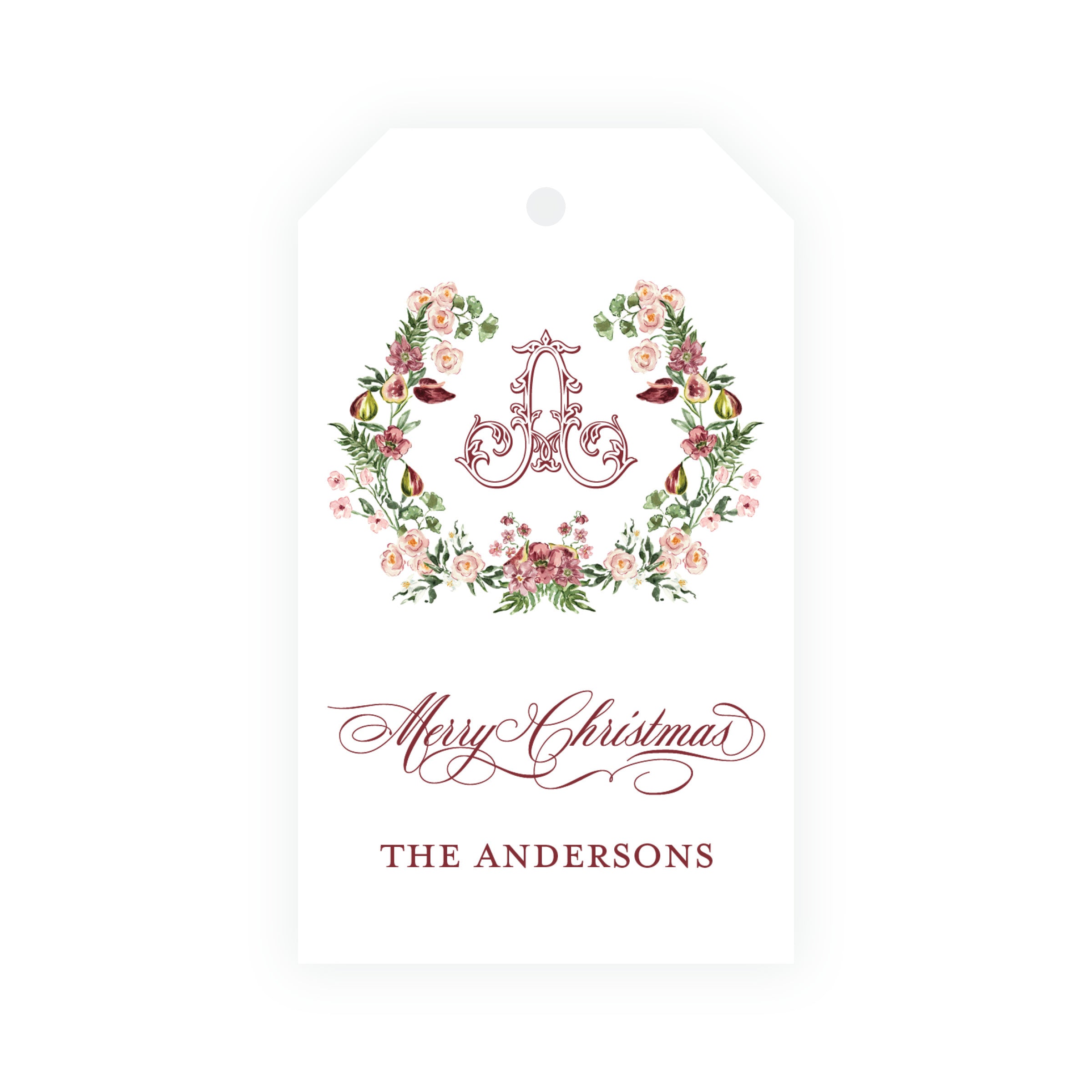 Fig and Floral Crest Gift Tag