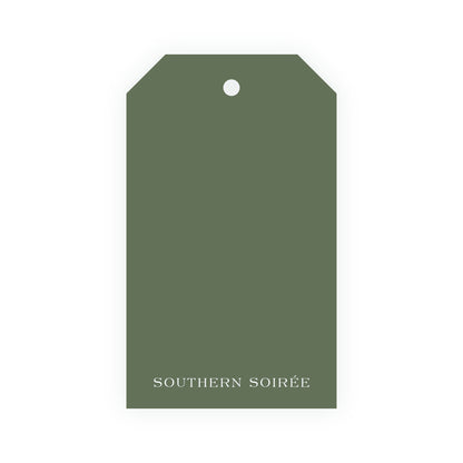 Southern Nutcracker Olive Green Crest with Monogram Gift Tag