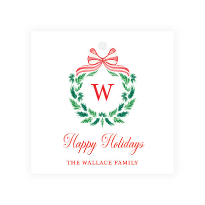 Candy Cane Wreath Square Gift Card