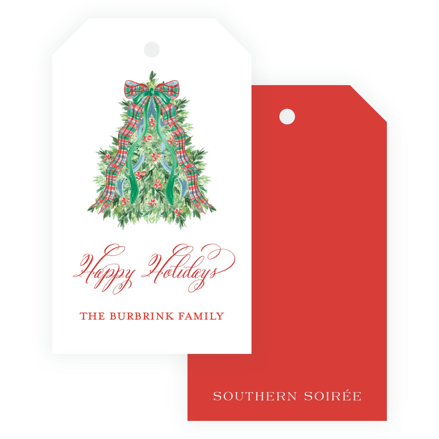 Christmas Plaid Tree Gift Tag