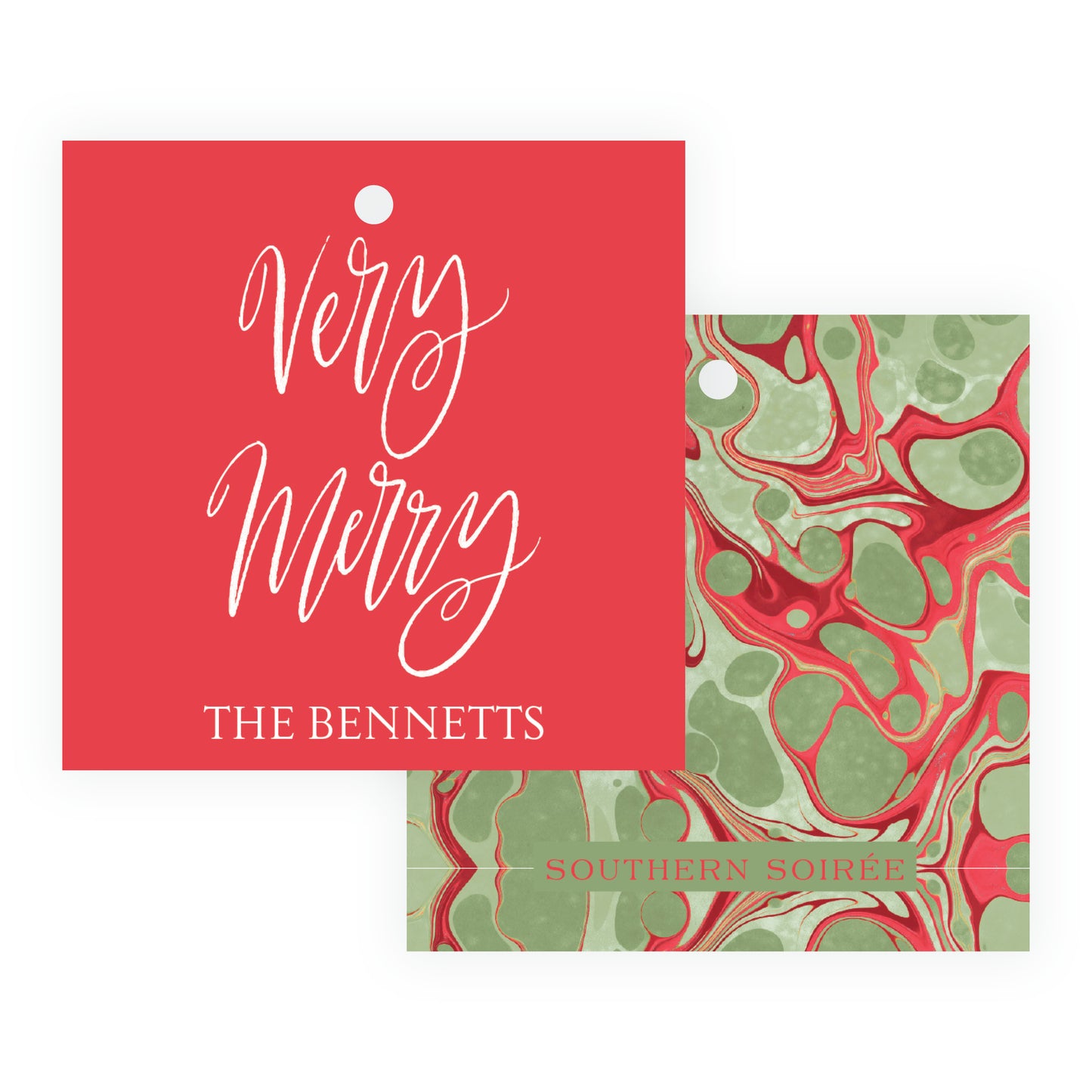 Very Merry Red Square Gift Tag