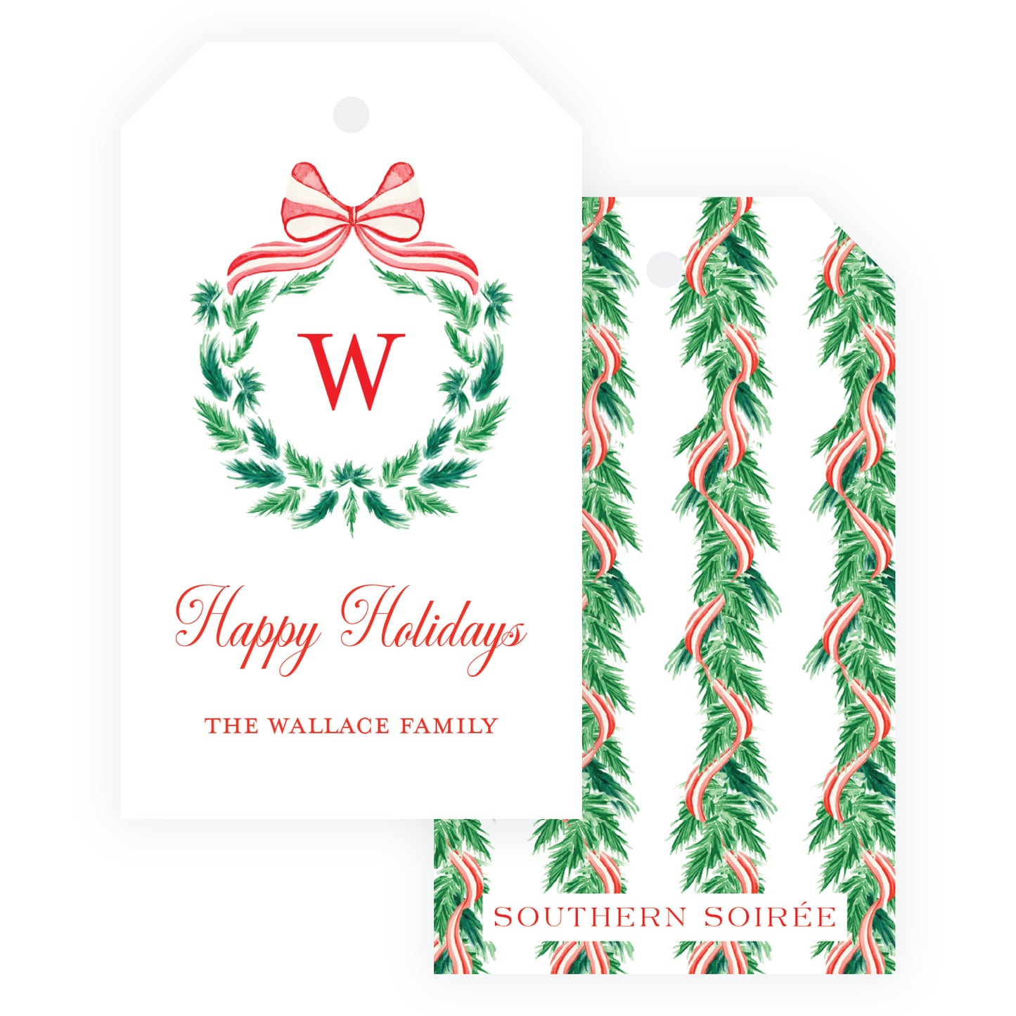 Candy Cane Wreath Gift Tag