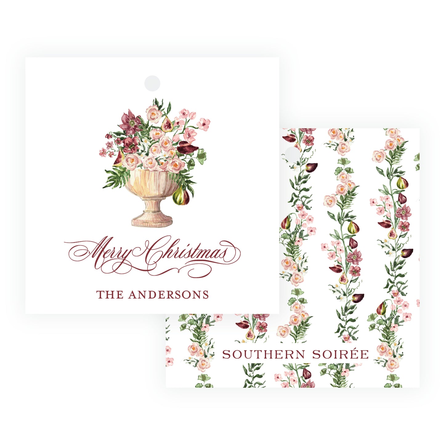 Figs & Floral Vase Square Gift Tag