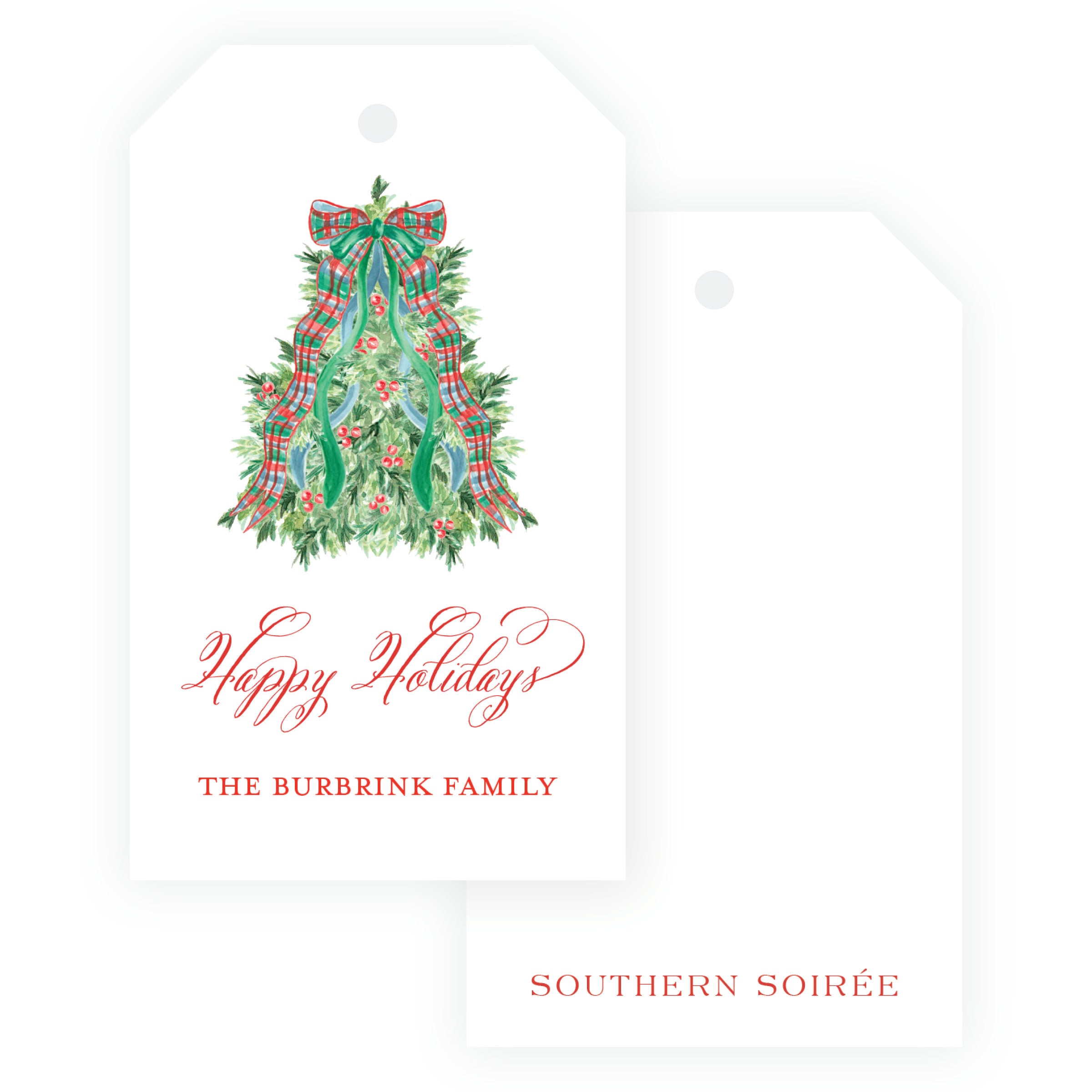 Christmas Plaid Tree Gift Tag