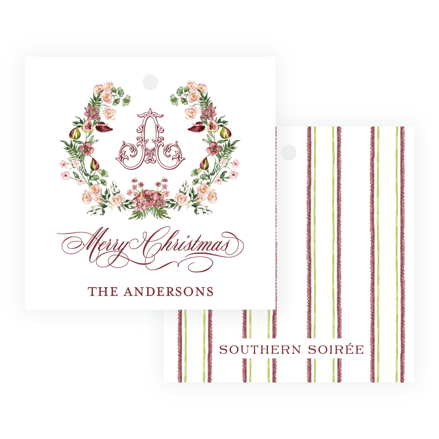 Figs & Floral Crest Square Gift Tag