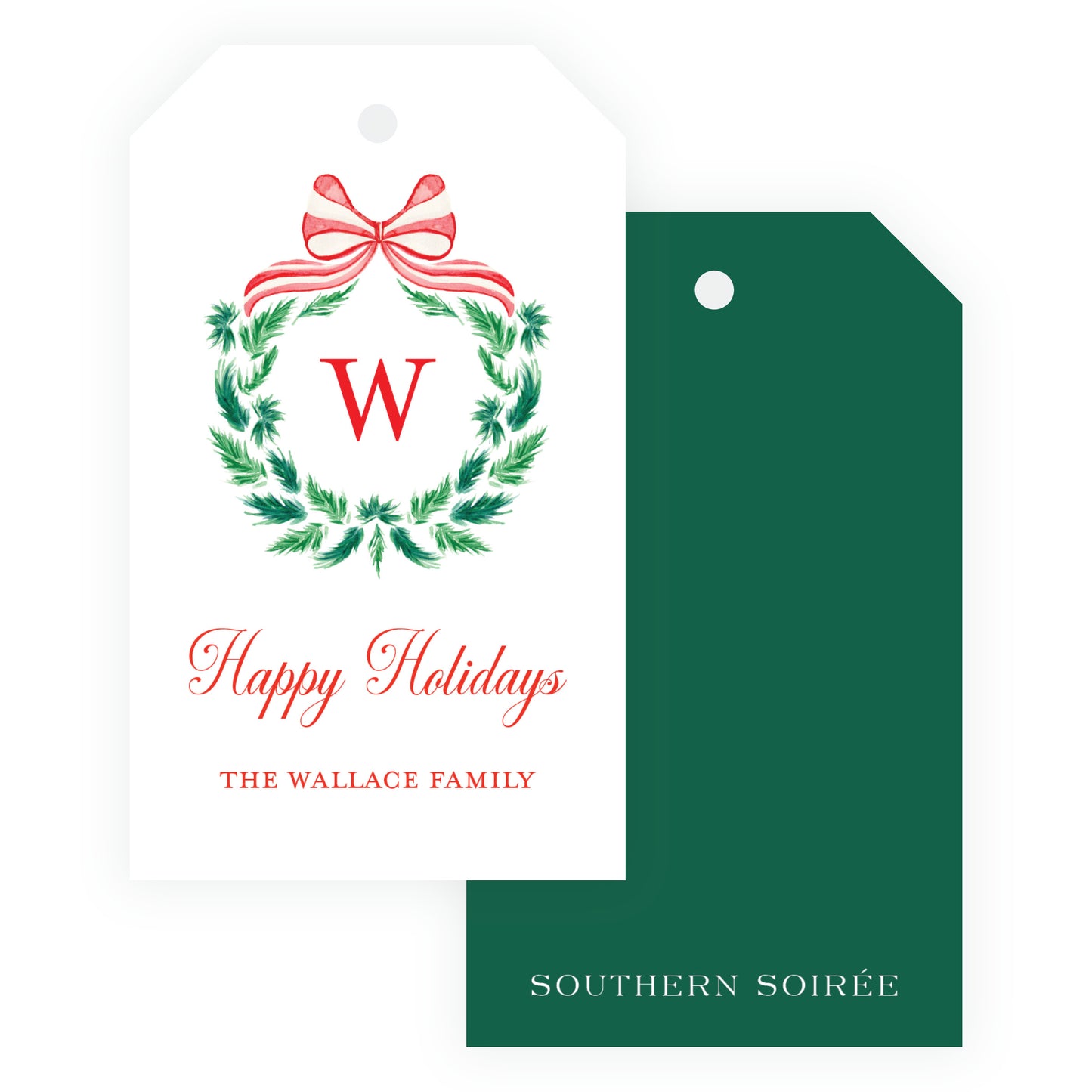 Candy Cane Wreath Gift Tag