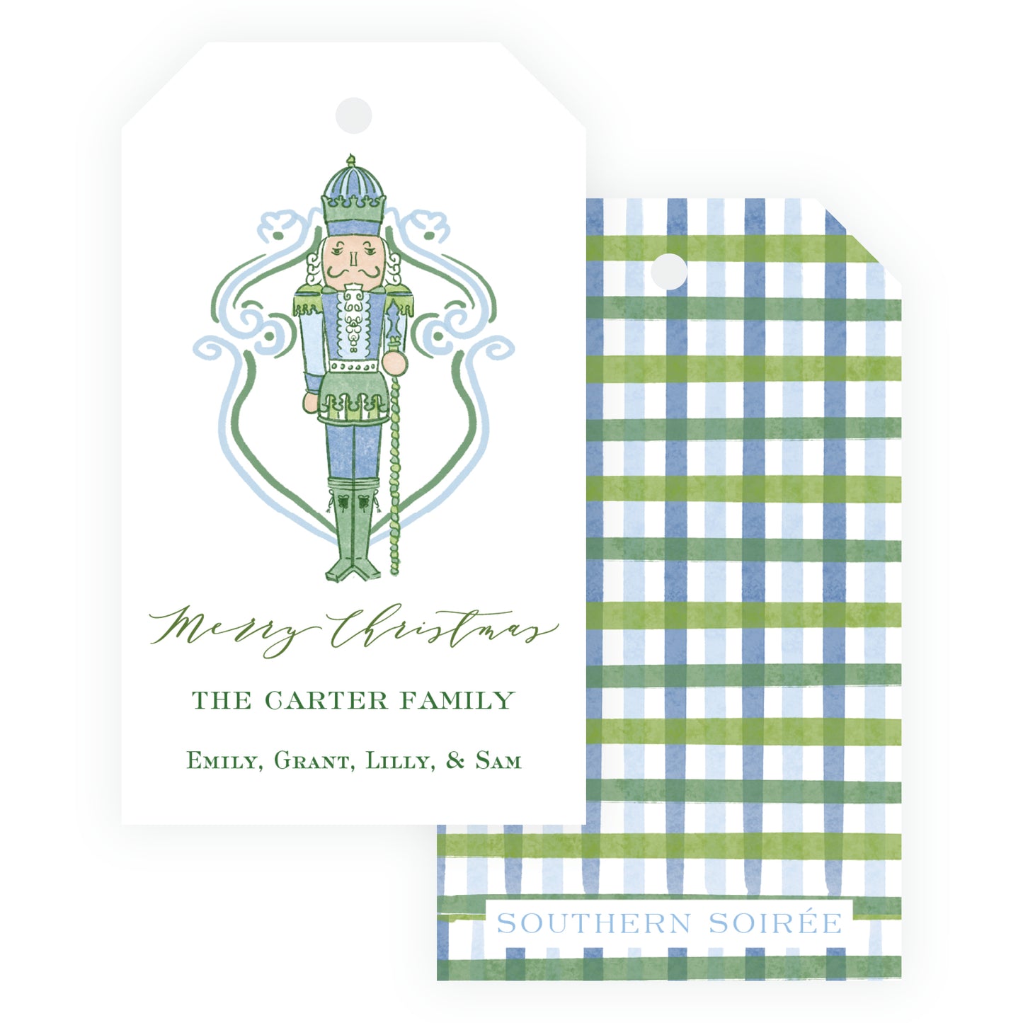 Southern Nutcracker Blue & Green Gift Tag