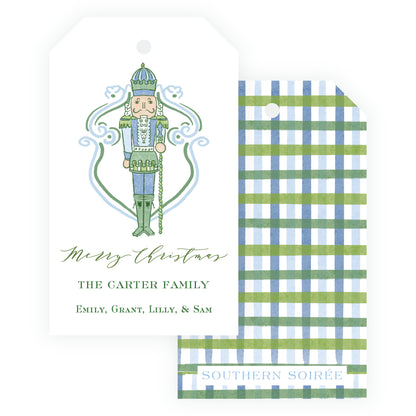 Southern Nutcracker Blue & Green Gift Tag