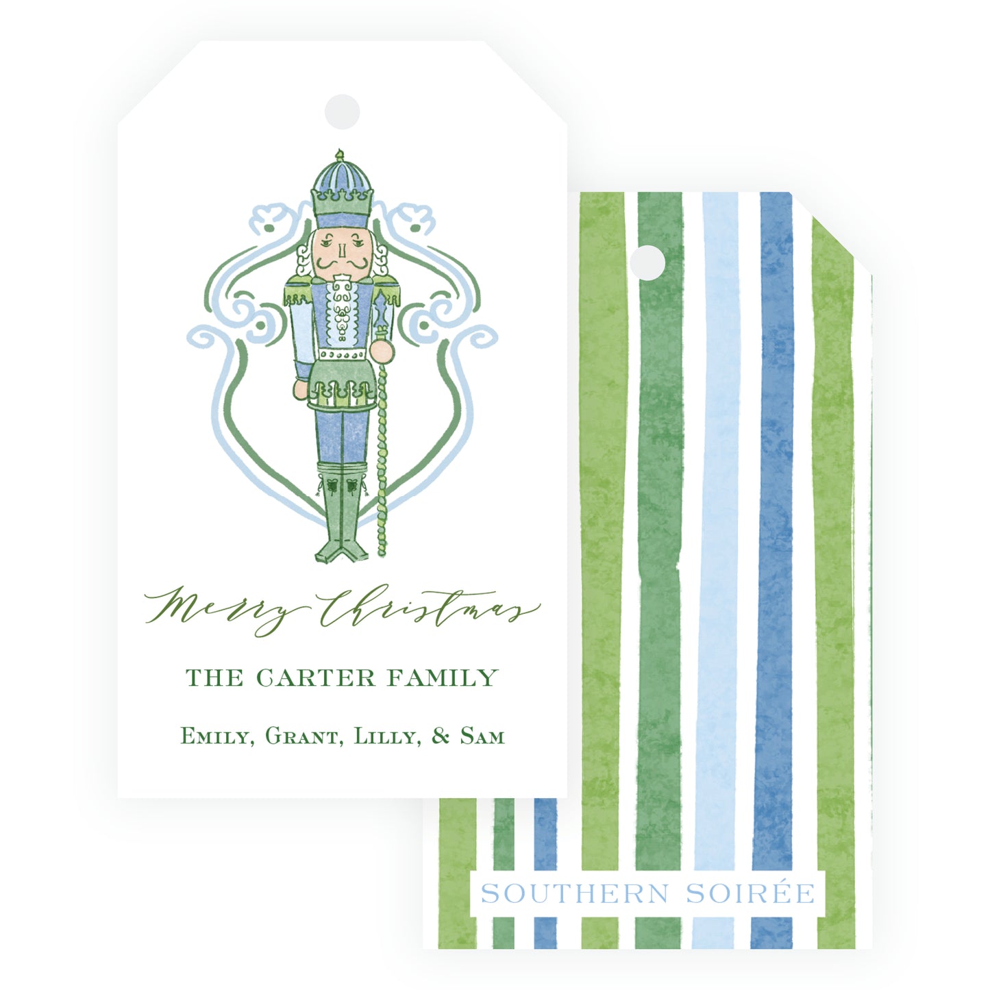Southern Nutcracker Blue & Green Gift Tag