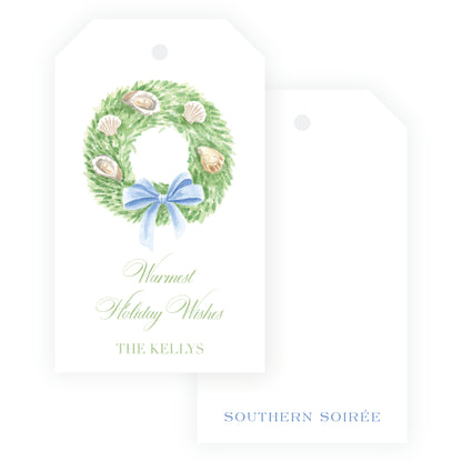Seaside Noel Wreath Gift Tag