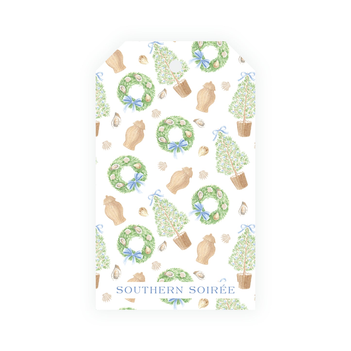 Seaside Noel Wreath Gift Tag