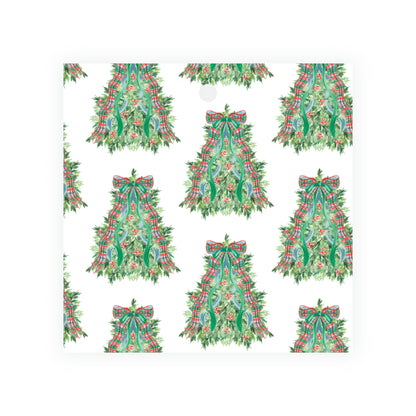 Christmas Plaid Tree Square Gift Tag