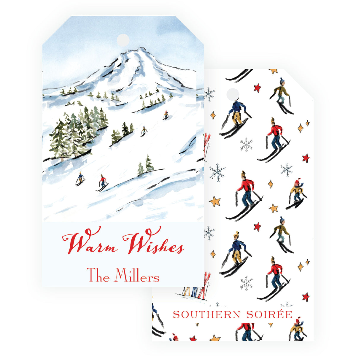 Alpine Holiday – Ski Mountain Vertical Personalized Christmas Gift Tags