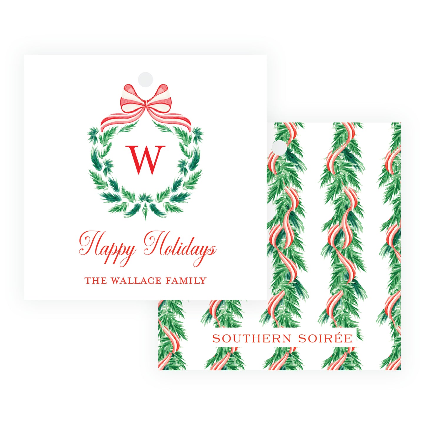 Candy Cane Wreath Square Gift Card