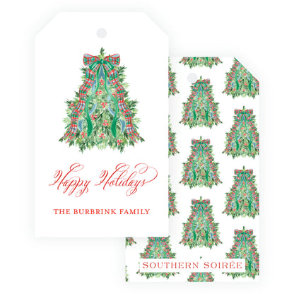 Christmas Plaid Tree Gift Tag
