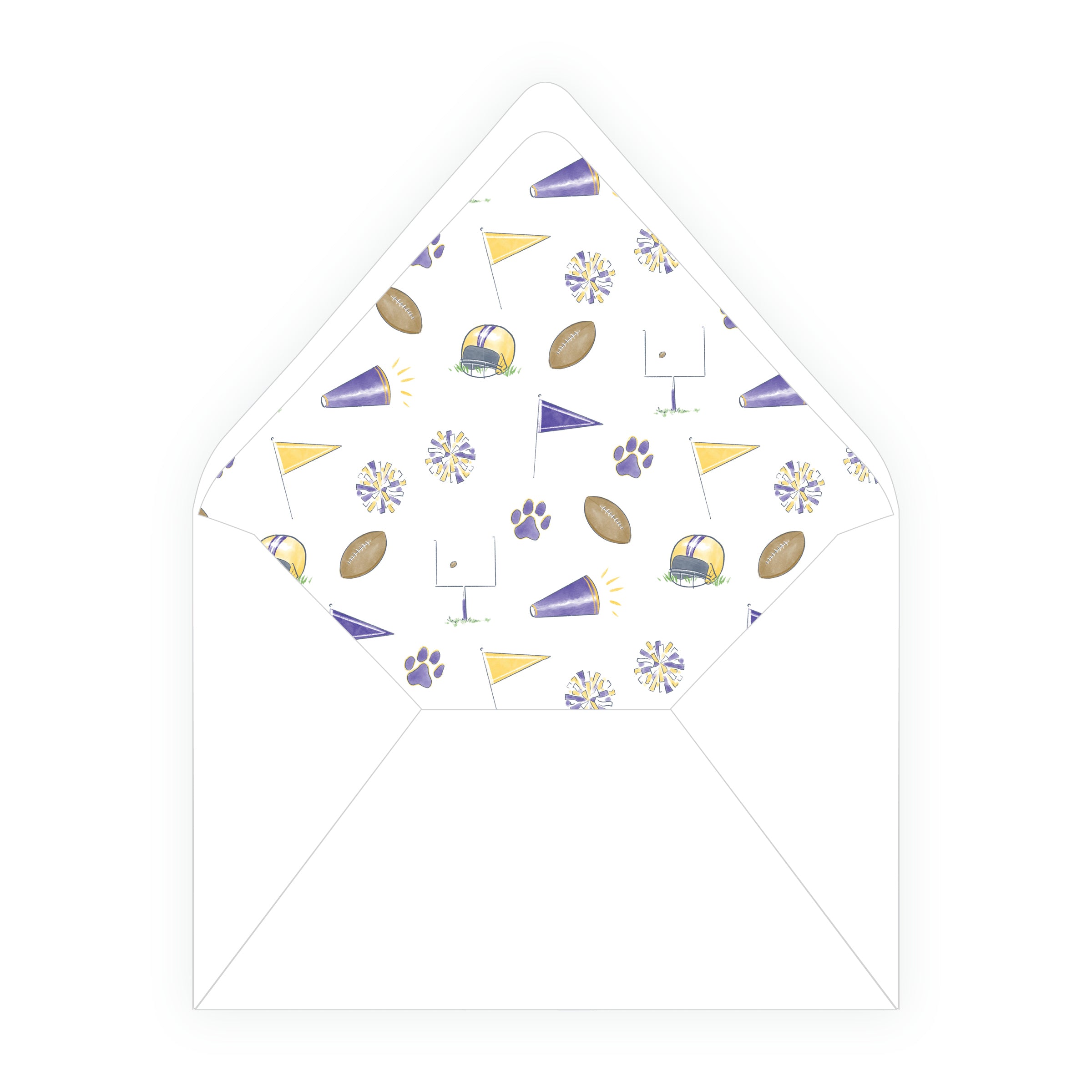 Purple and Gold Football Birthday Invitation- Team Spirit