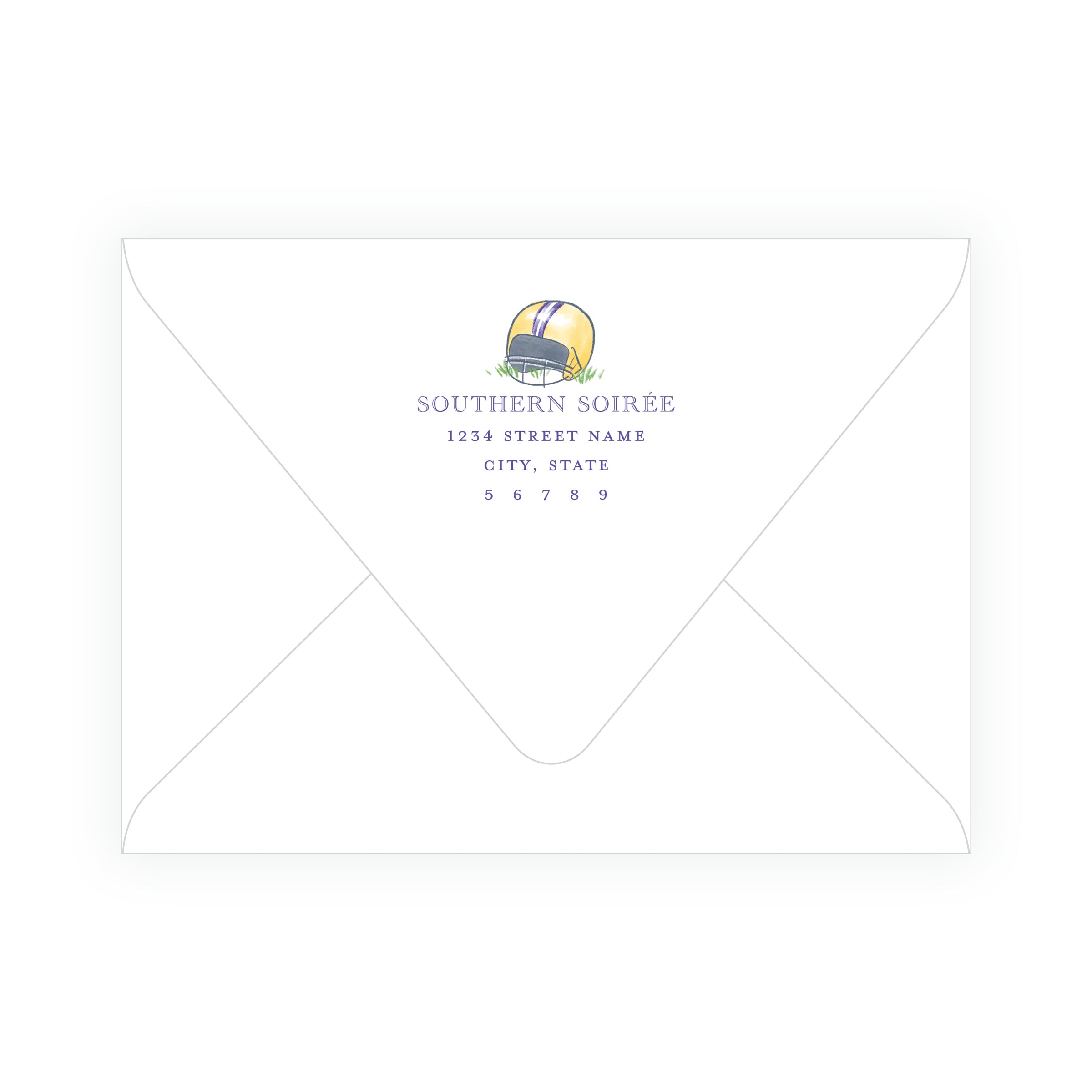 Purple and Gold Football Equipment Birthday Invitation -Team Spirit