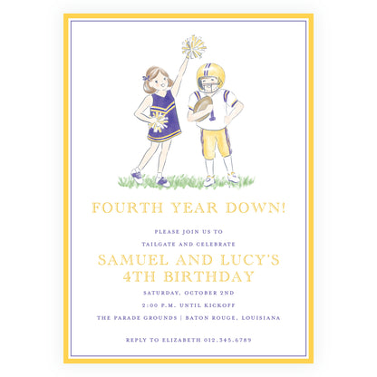 Bengal Cheerleader and Football Player Invitation