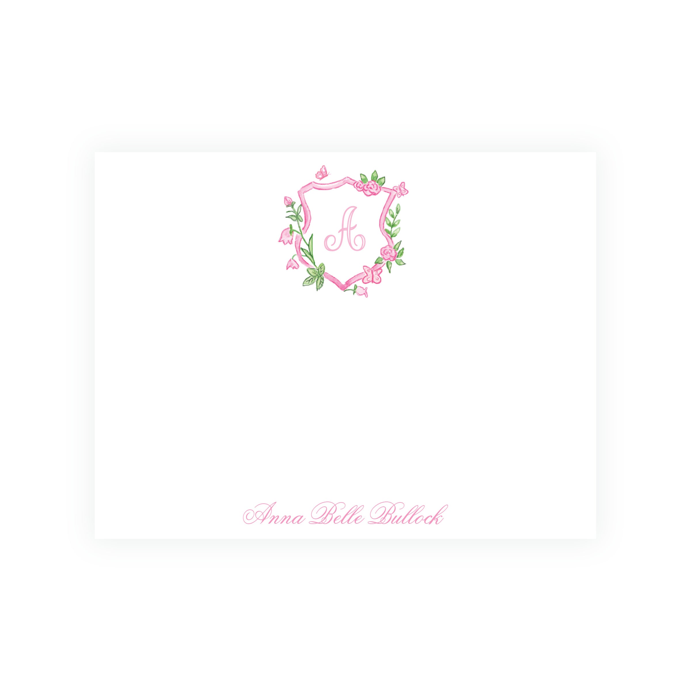 Tiny Petals Floral Crest Notecards