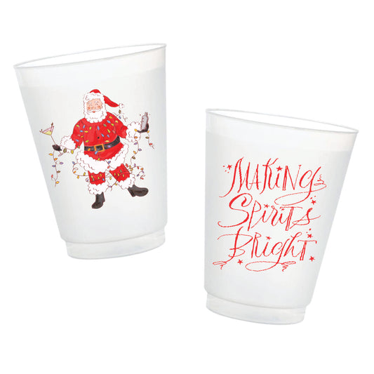 Tipsy Tangled Santa Making Spirits Bright Frosted Cups