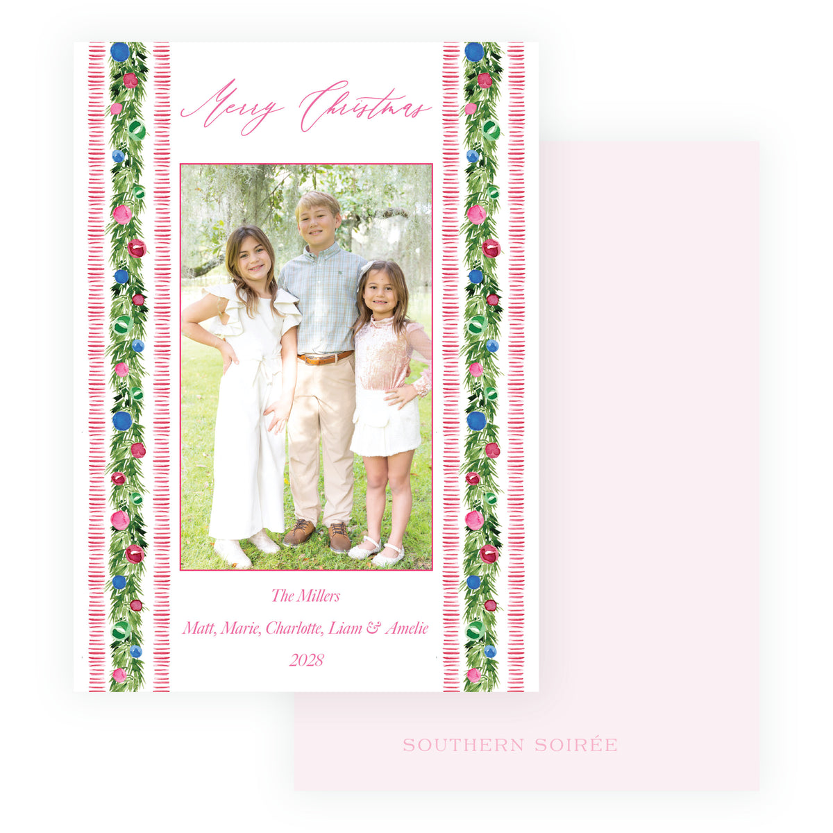 Festive Trim Christmas card from the Tied with Cheer Collection