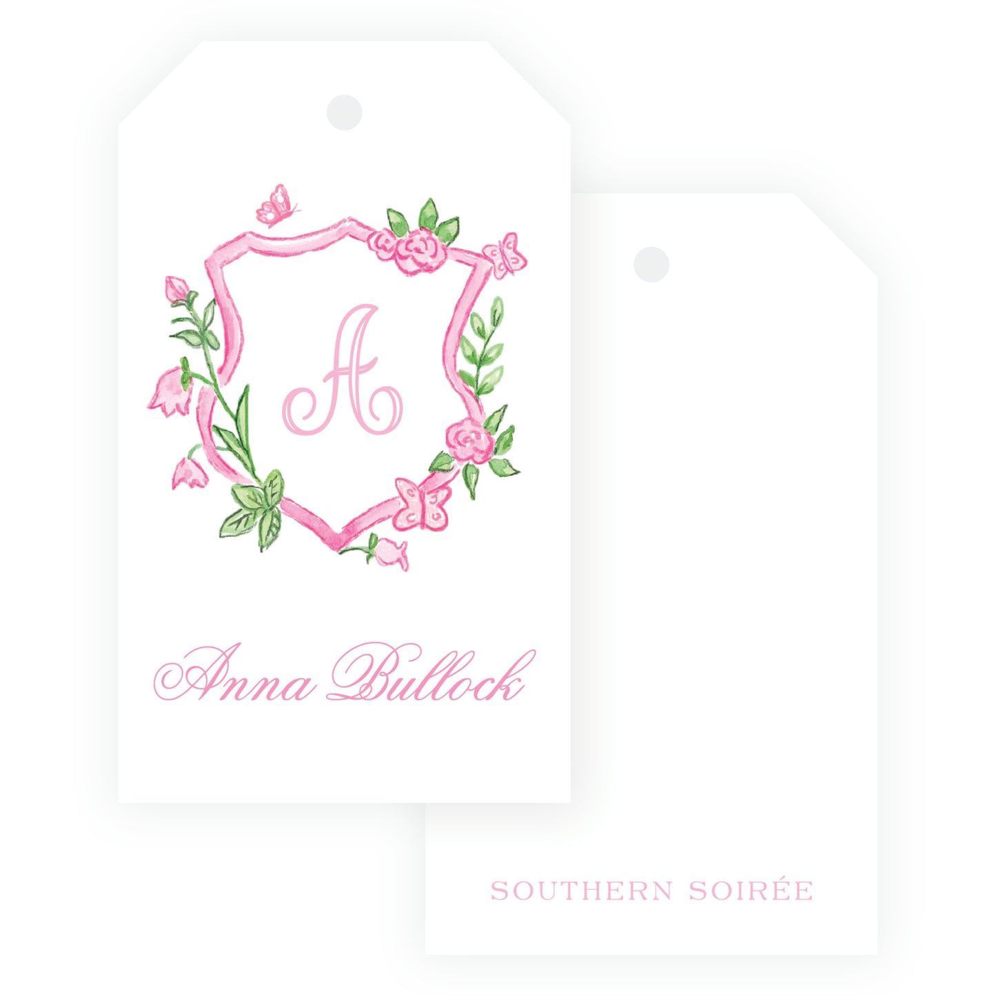 Tiny Petals Crest Gift Tag Vertical [2.375x4]