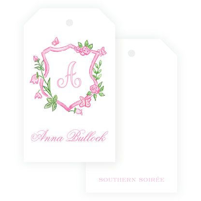 Tiny Petals Crest Gift Tag Vertical [2.375x4]